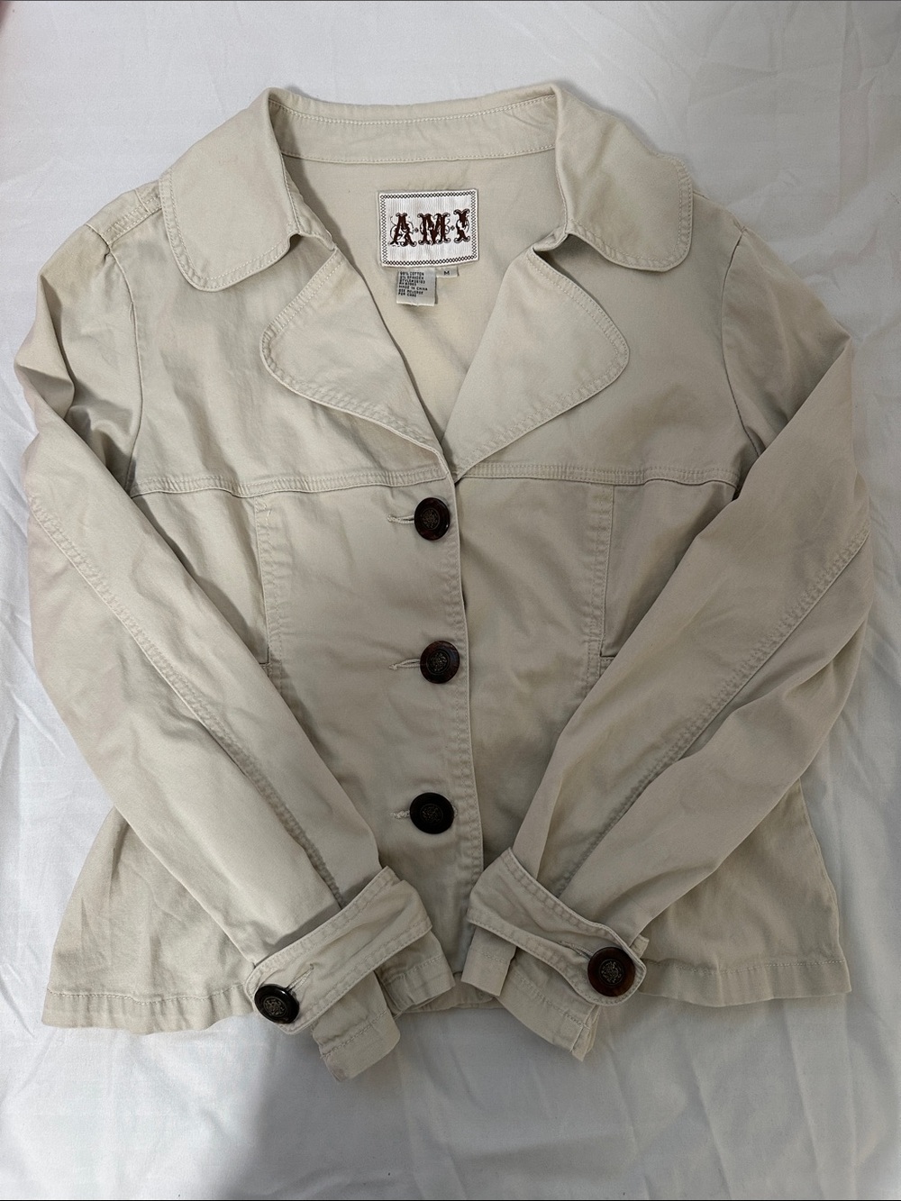AMI Women's Cream Button Jacket